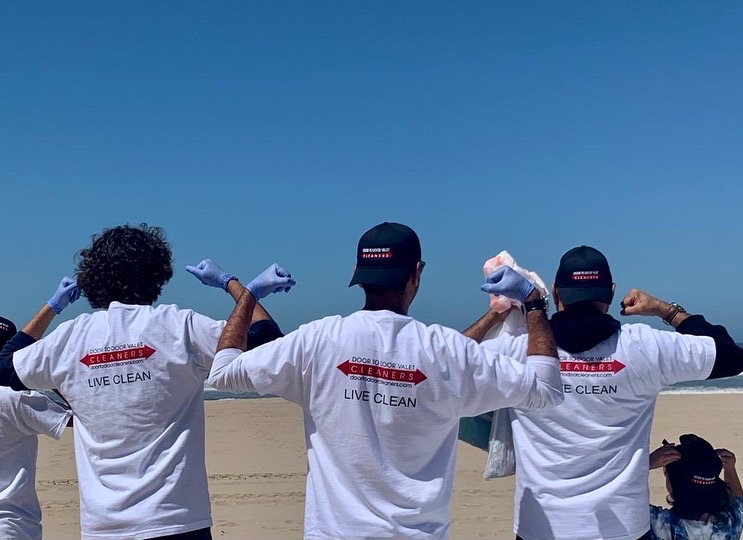 Door To Door Cleaners Trash Pickup at the beach